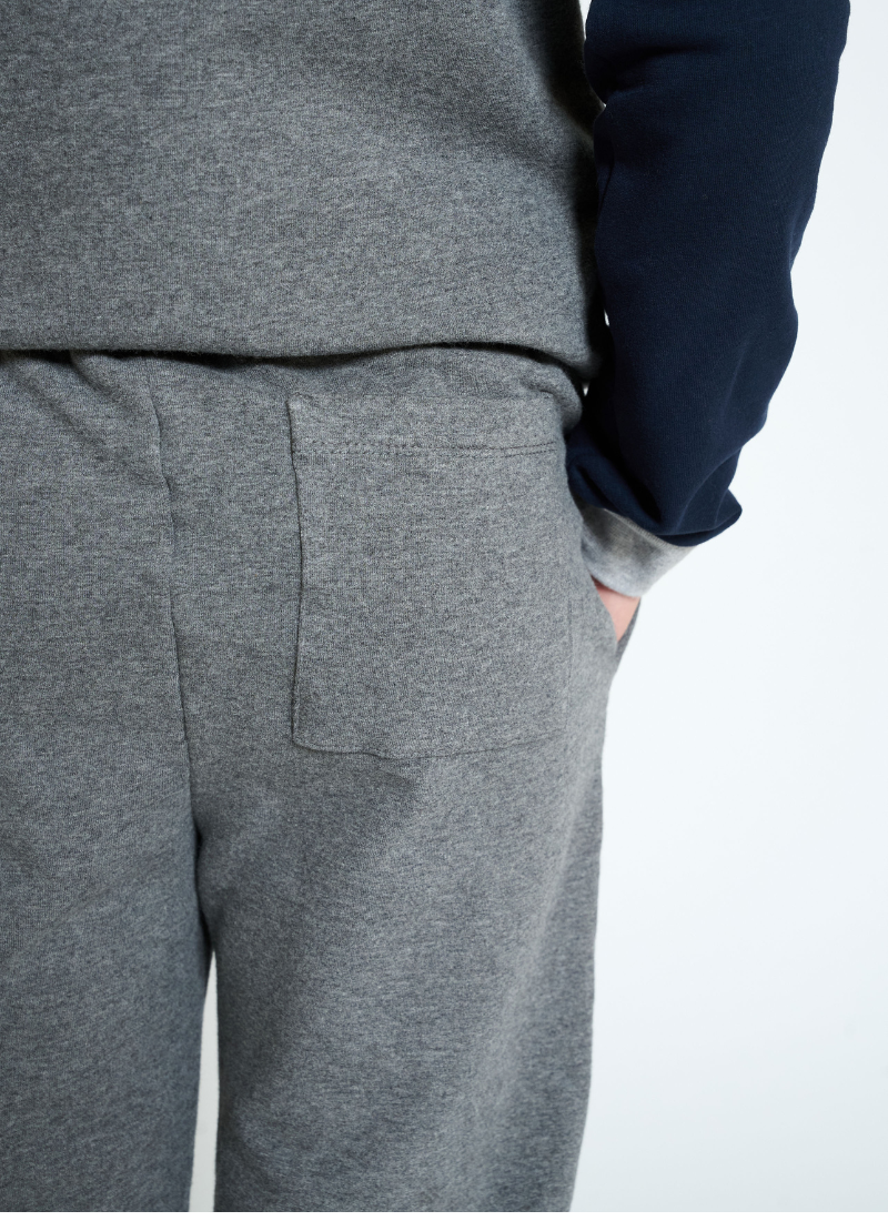 Kids Colour Block Hooded Tracksuit - Dark Grey Melange
