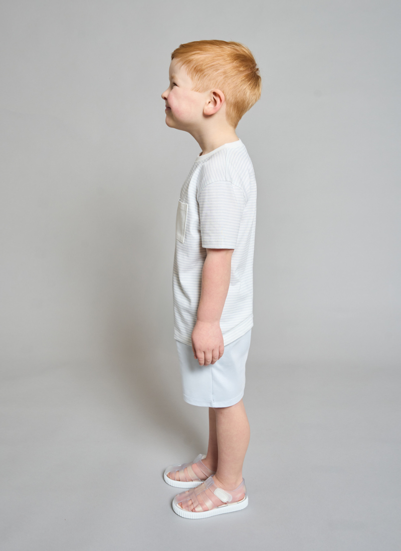 Cerulean Blue Striped T-Shirt & Short Set