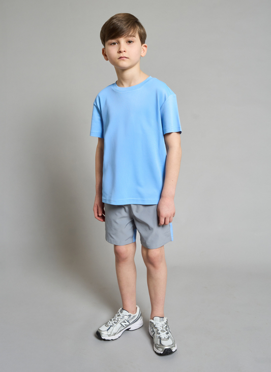 Blue Active T-shirt & Short Set