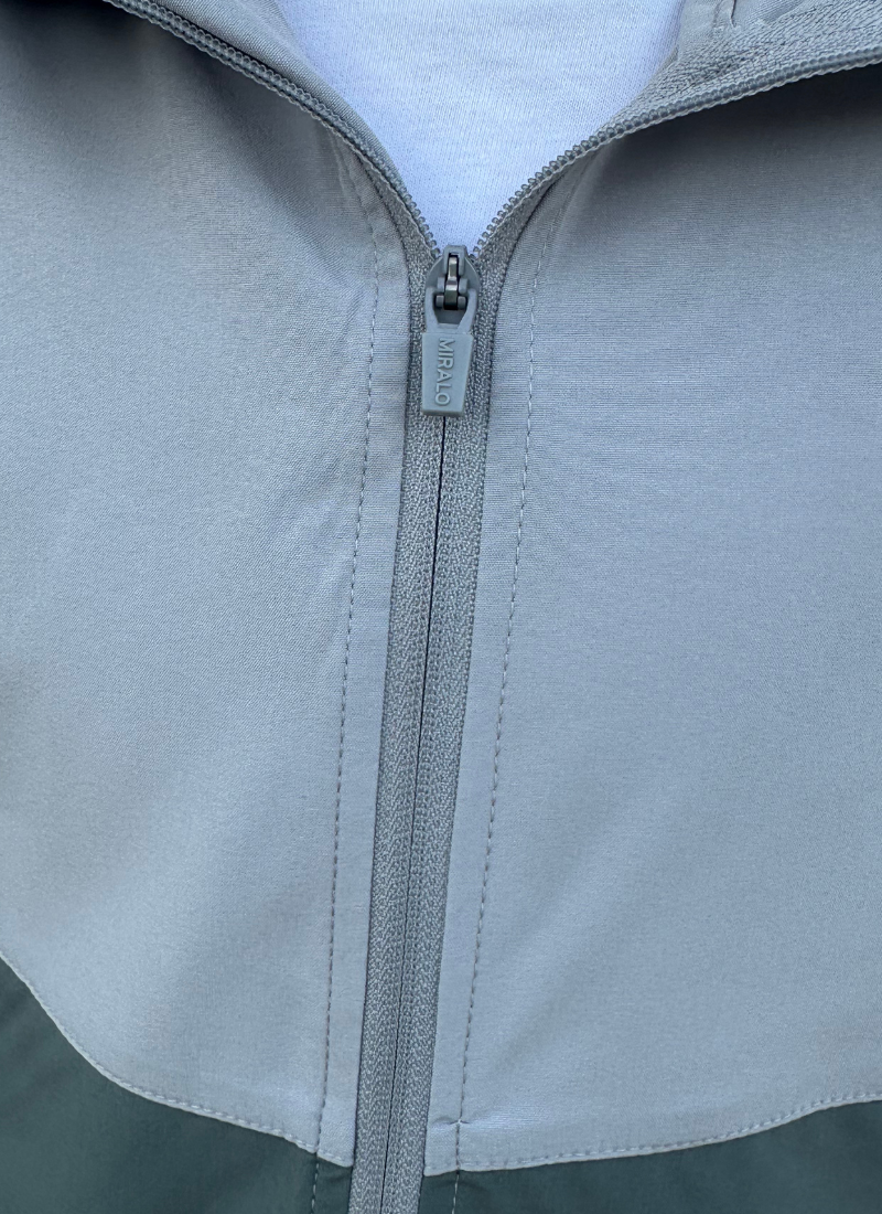 Kids Windbreaker Tracksuit - Grey/Green