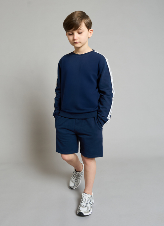 Navy Tape Jumper & Short Set