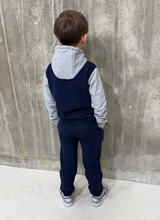 Load image into Gallery viewer, Navy/Grey Melange Hooded Tracksuit
