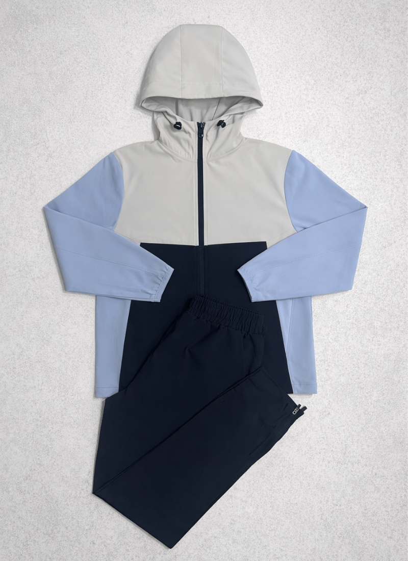 Kids Windbreaker Tracksuit - Sky Blue/Navy