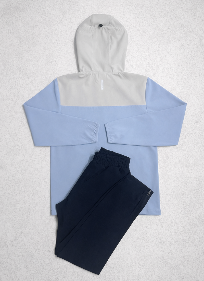Kids Windbreaker Tracksuit - Sky Blue/Navy