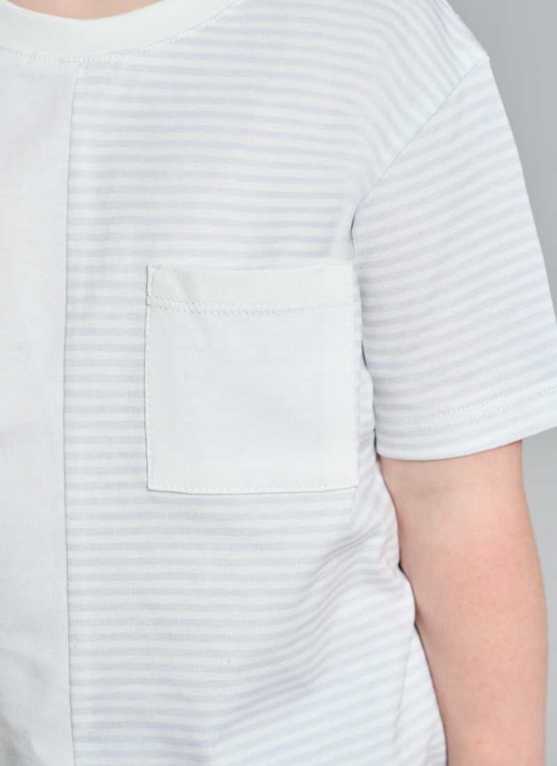 Cerulean Blue Striped T-Shirt & Short Set