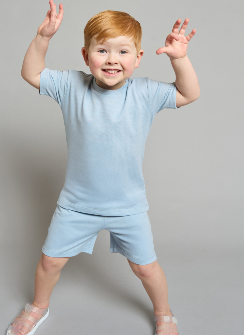 Cerulean Blue ZigZag T-Shirt & Short Set