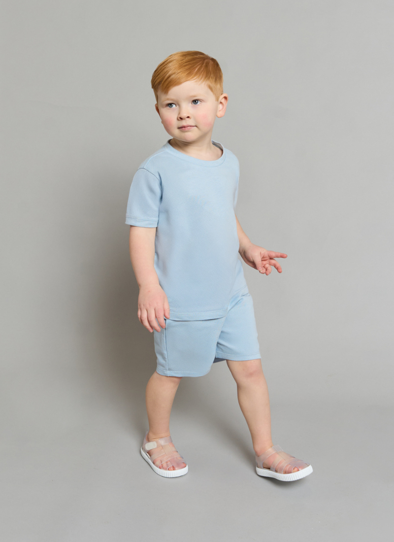Cerulean Blue ZigZag T-Shirt & Short Set
